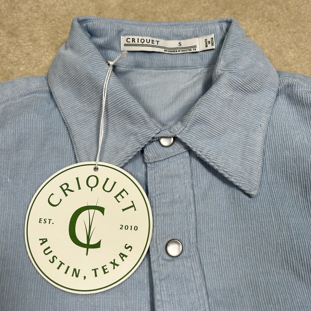 Criquet Shirt Mens Small Long Sleeve Corduroy Pearl Snap Button Western